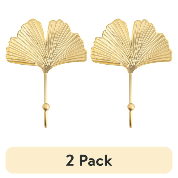 (2 pack) Mainstays Metal Single Gold Fan Hook