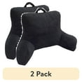 thumbnail image 1 of (2 pack) Mainstays Micro Mink Plush Backrest Lounger Pillow, Rich Black Poly Micro Mink, 1 of 8