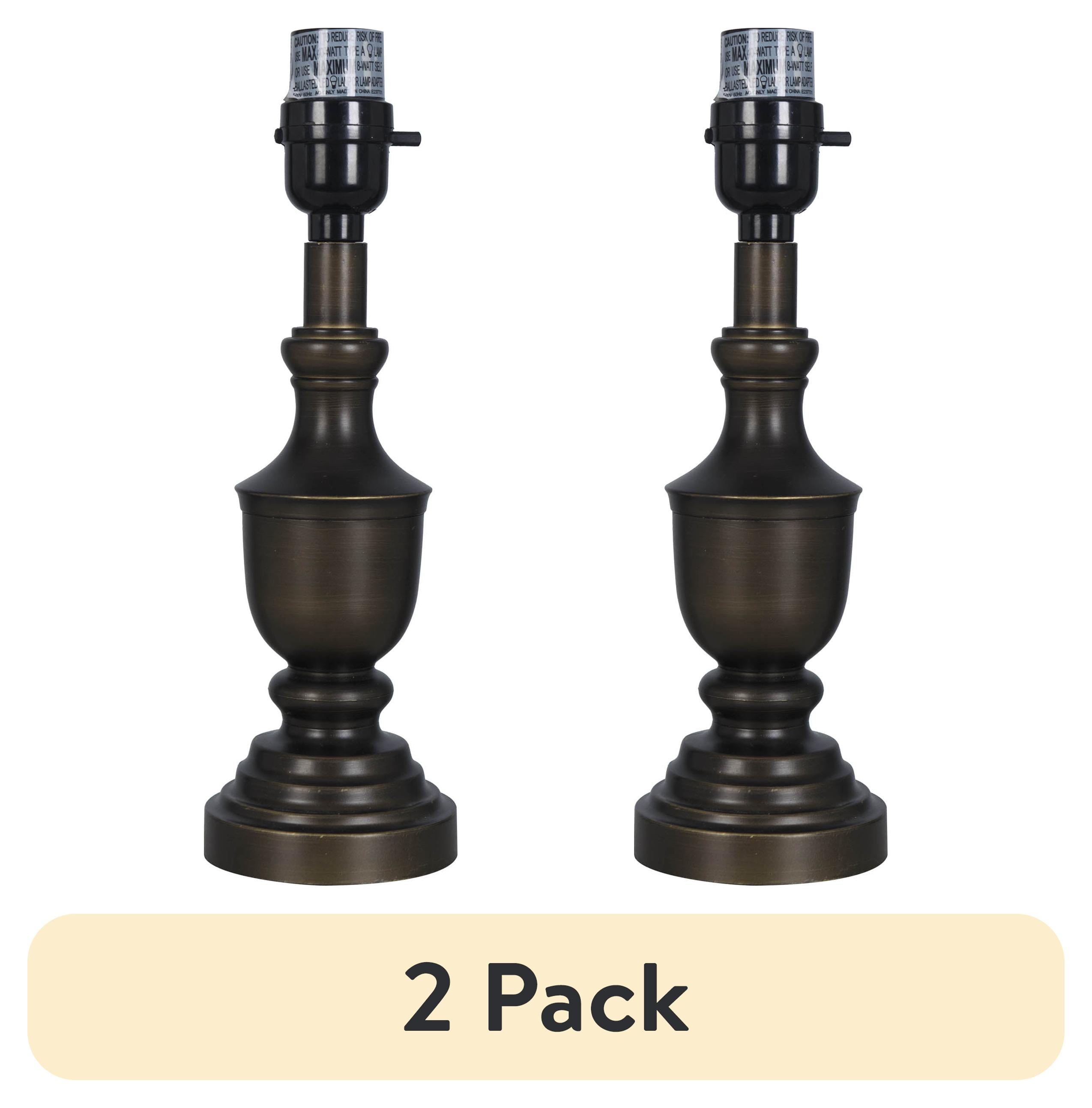 (2 pack) Mainstays Mix & Match 11" Compostie Urn Accent Lamp Base, Bronze Finish