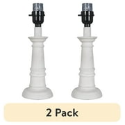 (2 pack) Mainstays Mix & Match Composite 11" Height White Wash Finish Accent Lamp Base