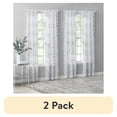 thumbnail image 1 of (2 pack) Mainstays Modern Geometric Embroidered Rod Pocket Sheer Curtains, Set of 4, Gray, 28" W x 84" L, 1 of 6