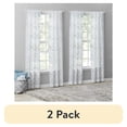 thumbnail image 1 of (2 pack) Mainstays Modern Geometric Embroidered Rod Pocket Sheer Curtains, Set of 4, Blue, 28" W x 84" L, 1 of 6