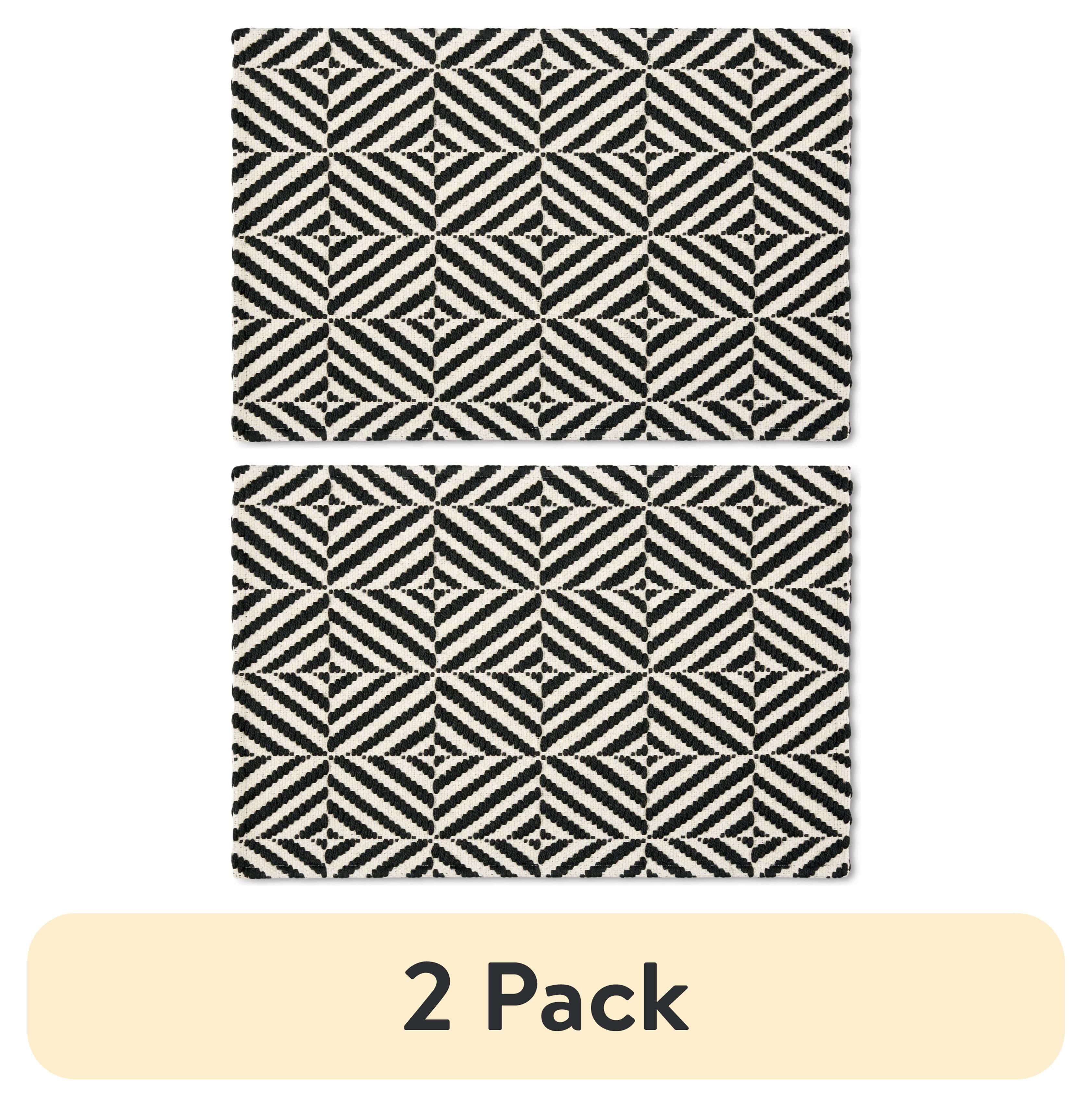 (2 pack) Mainstays Montana Woven Fabric Mat, 18"x27", Black, Available in Multiple Colors