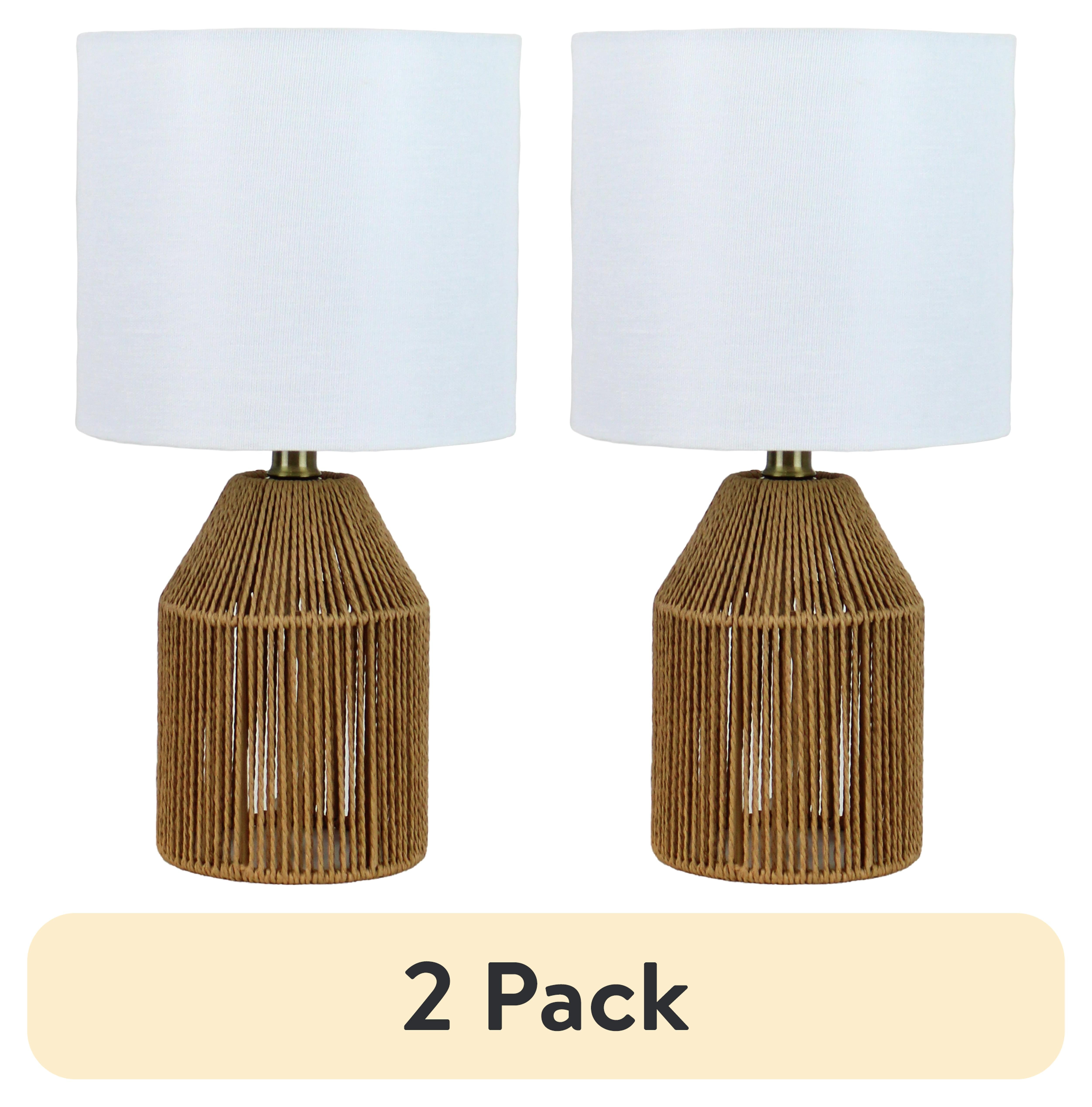 (2 pack) Mainstays Natural Rope Table Lamp, 16"H
