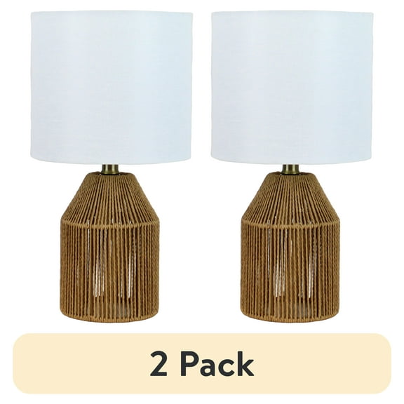 (2 pack) Mainstays Natural Rope Table Lamp, 16"H