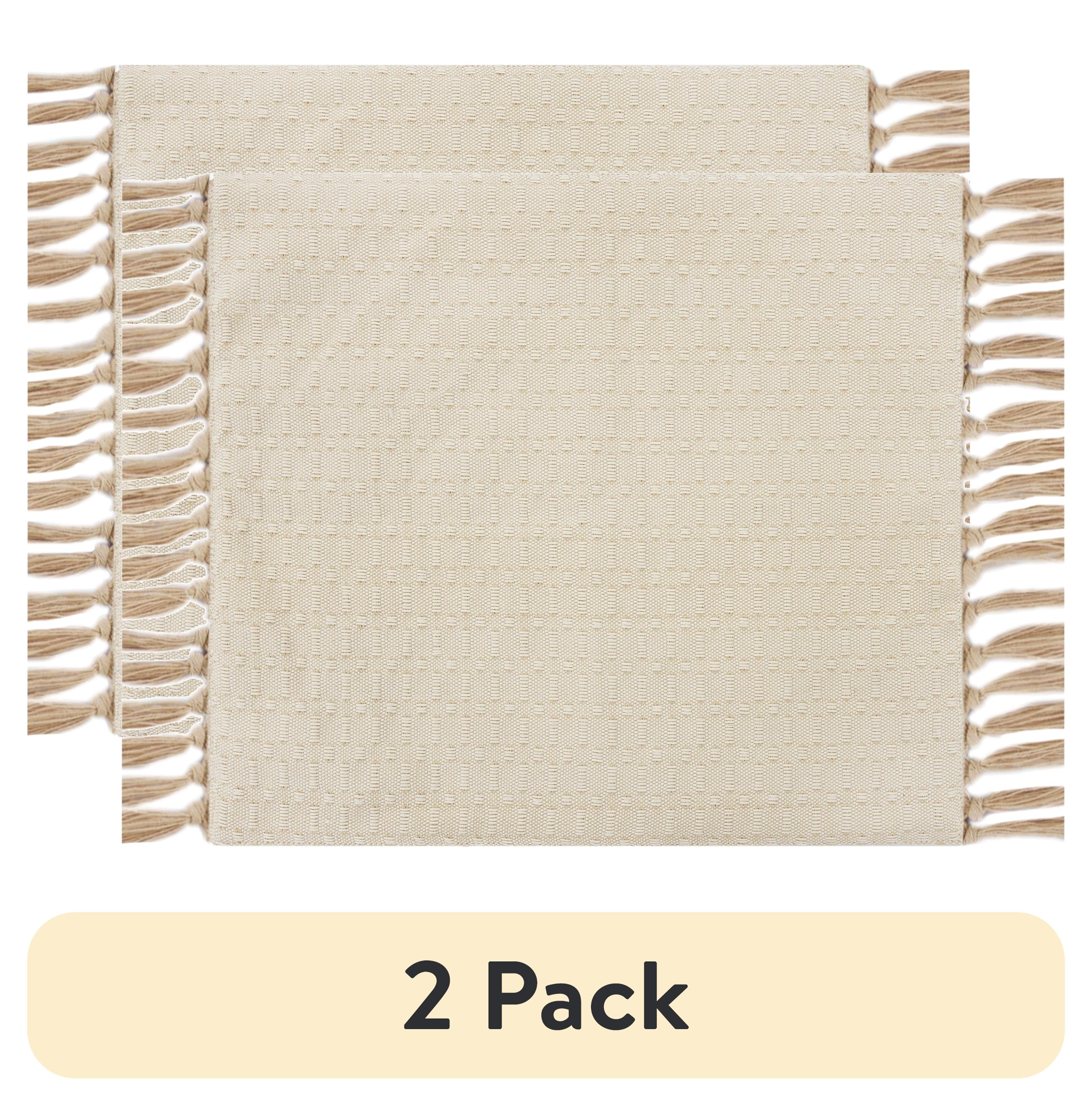 (2 pack) Mainstays Natural Textured Table Place Mat - Natural Color - 14" x 19"