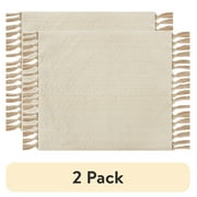 (2 pack) Mainstays Natural Textured Table Place Mat - Natural Color - 14" x 19"