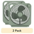 thumbnail image 1 of (2 pack) Mainstays New Style 9 inch Box Indoor Comfort Personal AC Electric Fan, 3 Speeds, Green River, 1 of 8