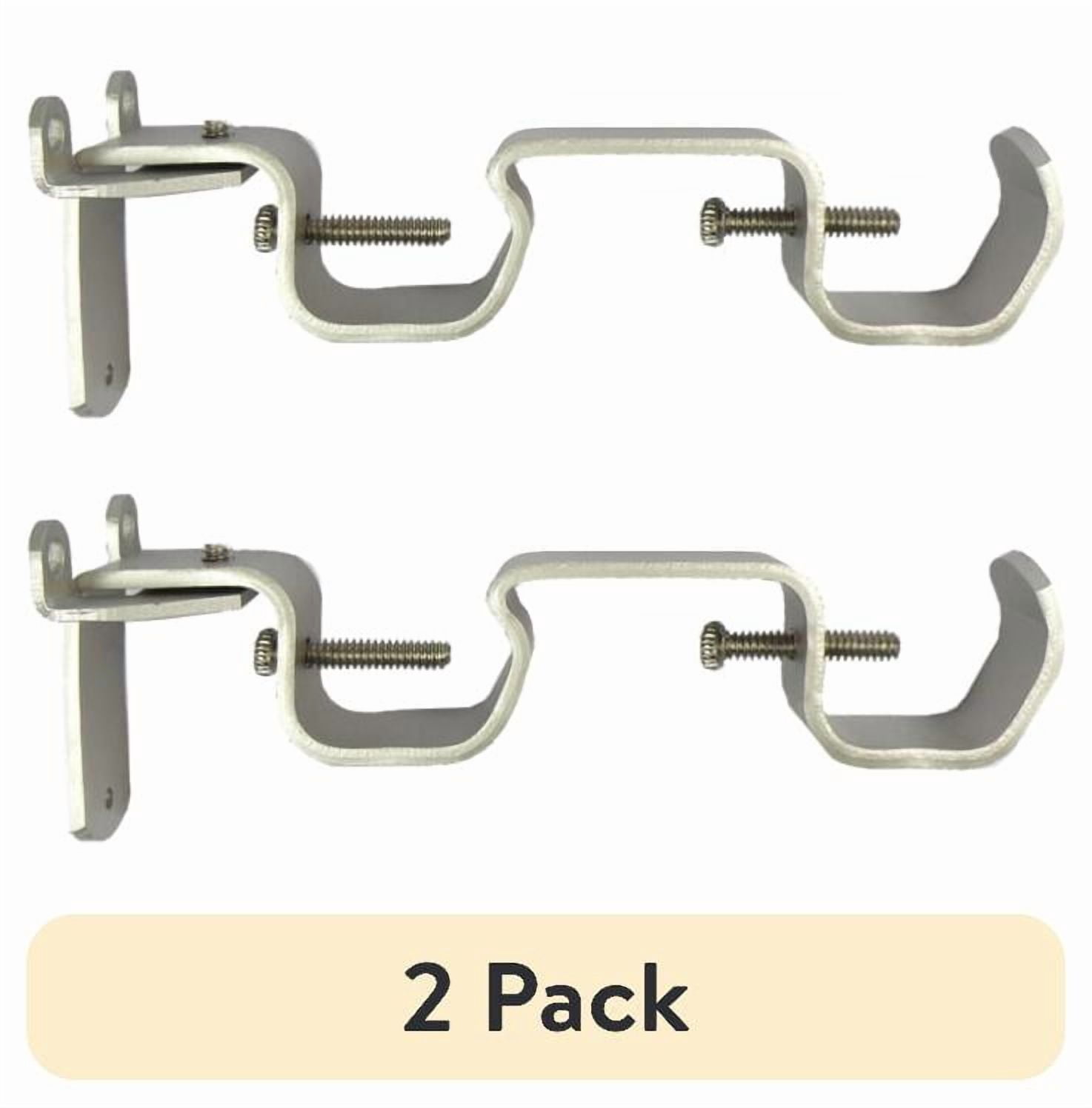 (2 pack) Mainstays 2 Double Rod Converter Brackets, Nickel