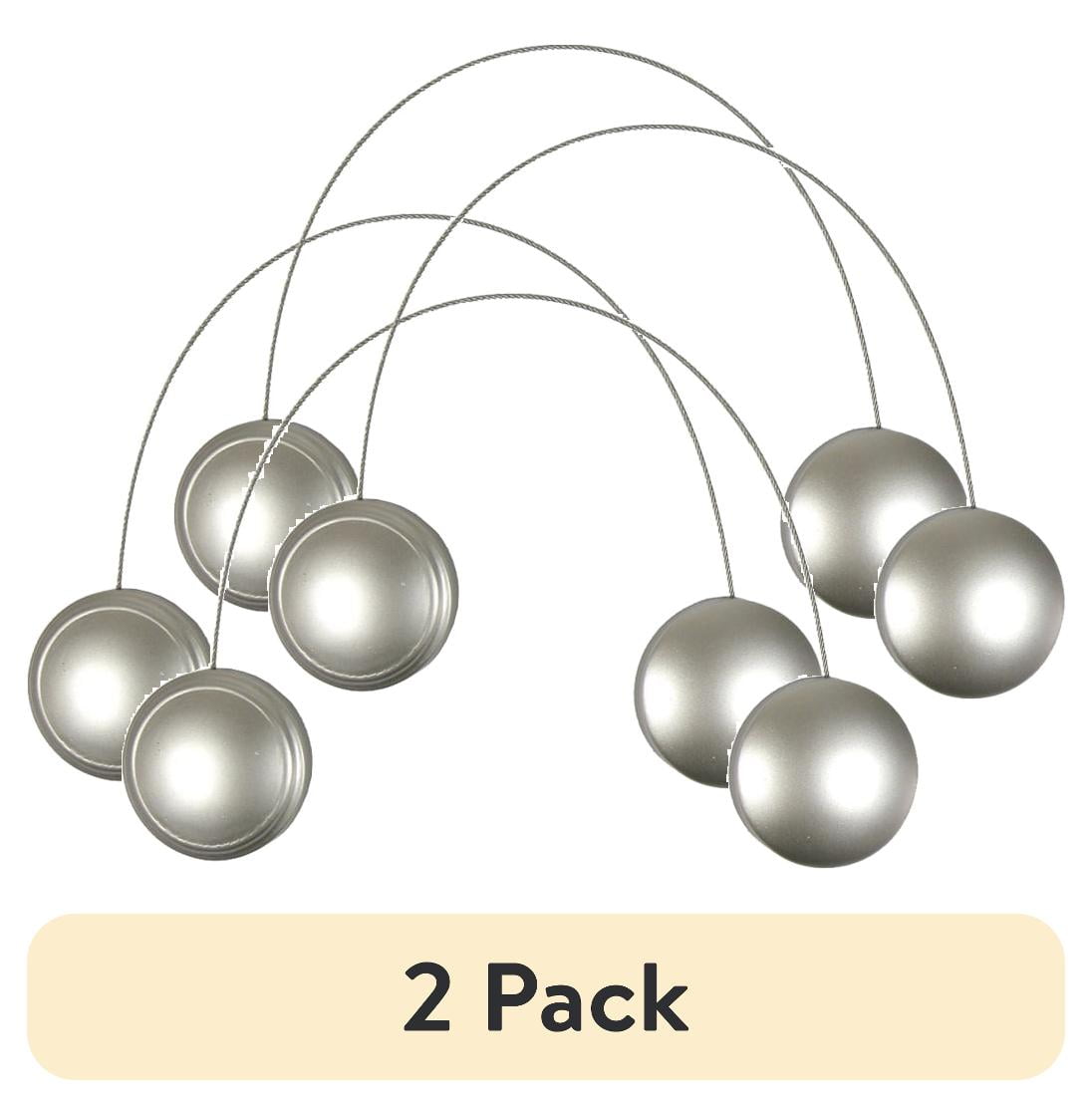 (2 pack) Mainstays Nickel 2 Magnetic Curtain Holdbacks