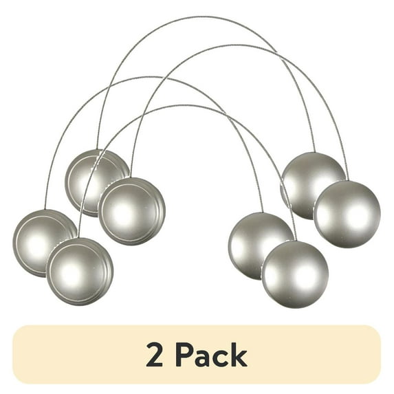 (2 pack) Mainstays Nickel 2 Magnetic Curtain Holdbacks