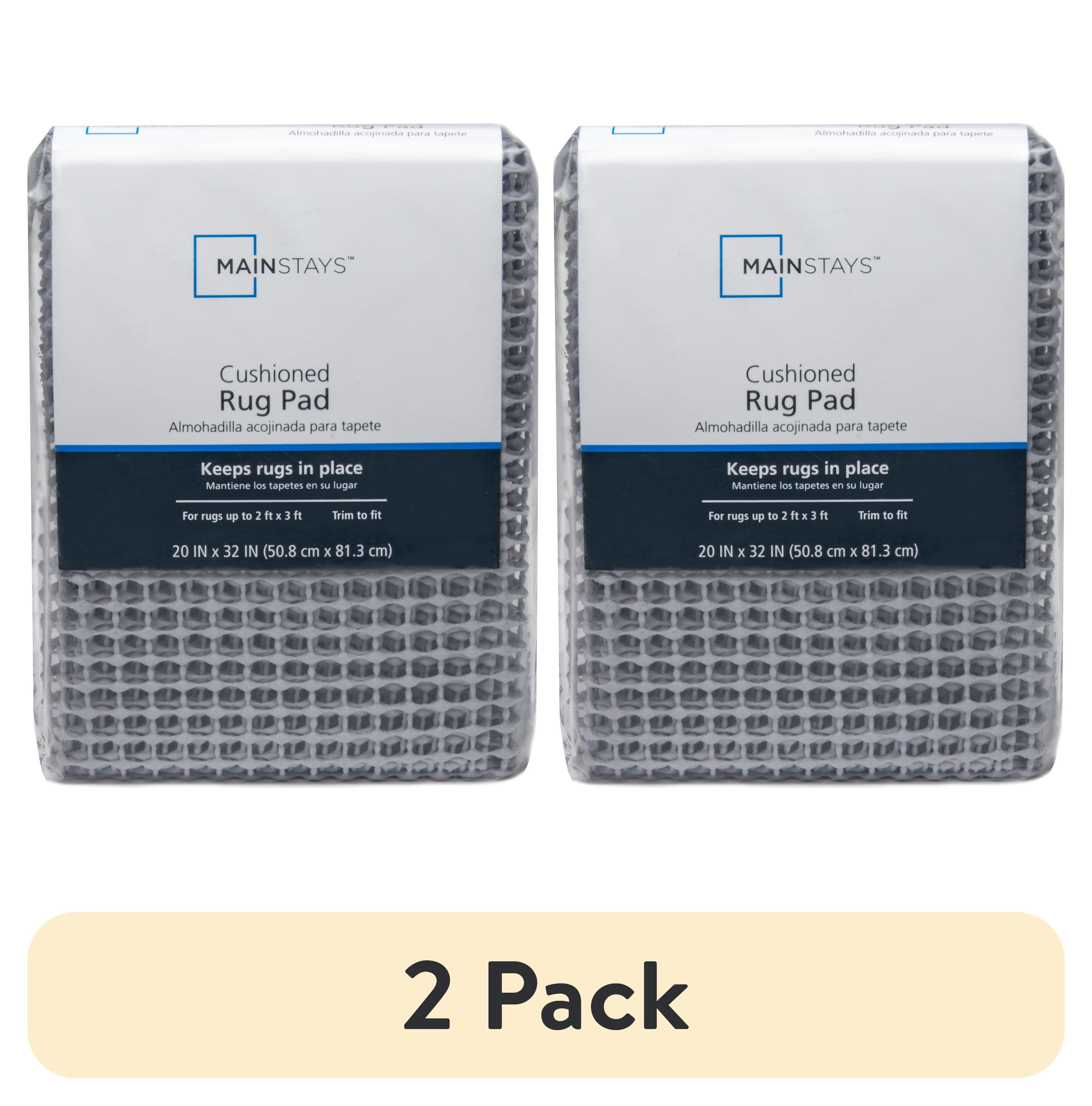 (2 pack) Mainstays Non-Skid Non-Slip Rug Pad, Gray, 2' x 3'