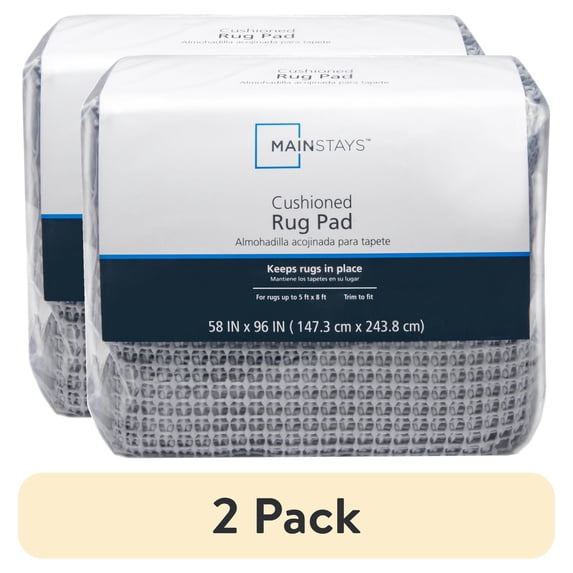 (2 pack) Mainstays Non-Skid Non-Slip Rug Pad, Gray, 5' x 8'