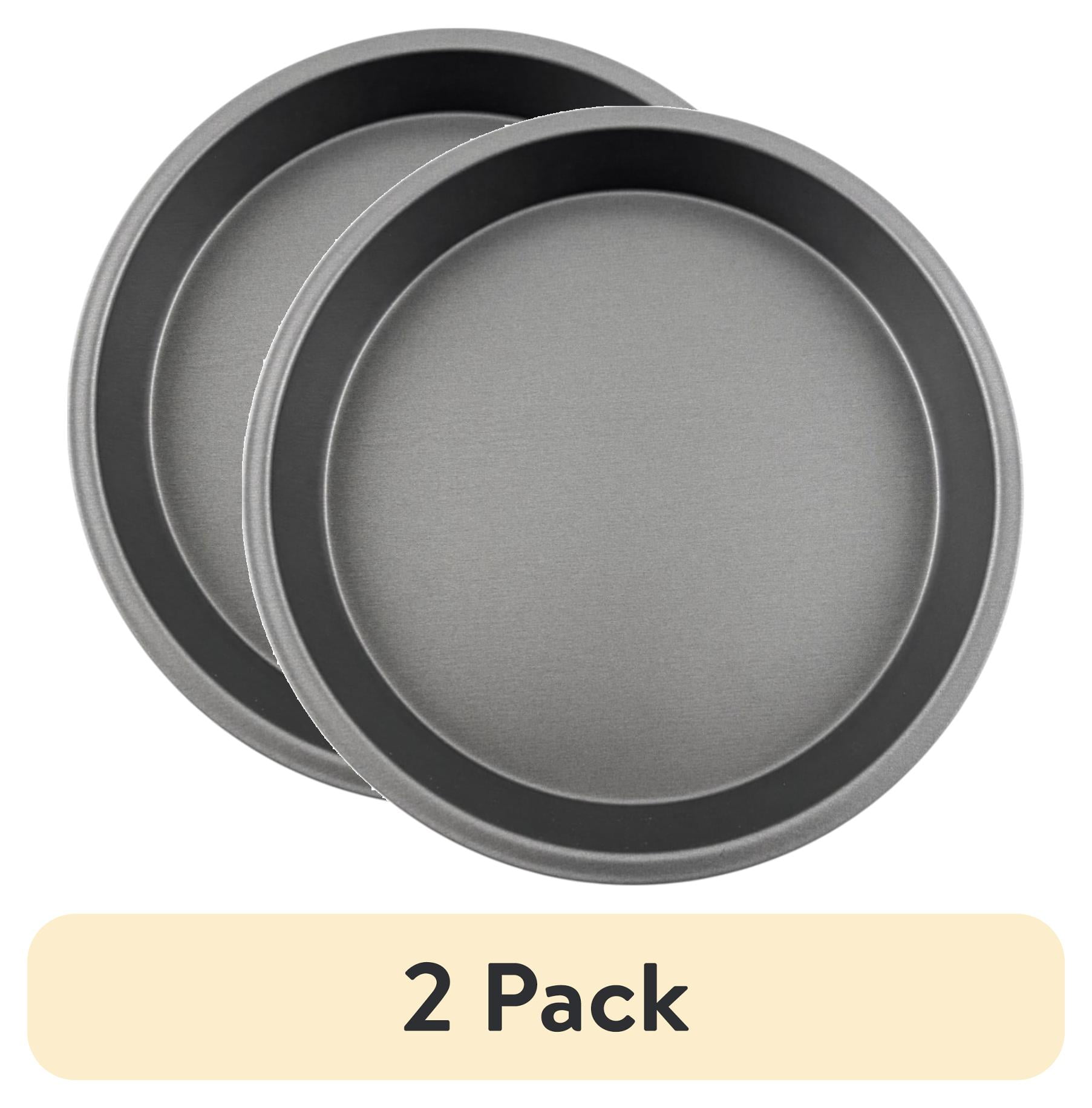 (2 pack) Mainstays 9" Diameter Nonstick Steel Round Cake Pan, Gray