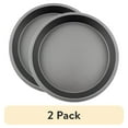 thumbnail interactive-video image 1 of (2 pack) Mainstays 9" Diameter Nonstick Steel Round Cake Pan, Gray, 1 of 12