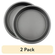 (2 pack) Mainstays 9" Diameter Nonstick Steel Round Cake Pan, Gray