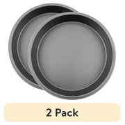 (2 pack) Mainstays 9" Diameter Nonstick Steel Round Cake Pan, Gray