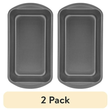 (2 pack) Mainstays Nonstick 9" x 5" x 2.7" Large Loaf Pan, Meatloaf and Bread Pan, Gray