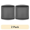 thumbnail interactive-video image 1 of (2 pack) Mainstays 9" x 9" x 2" Nonstick Square Cake Pan, Gray, 1 of 14
