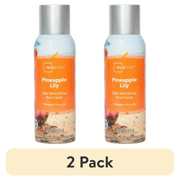 (2 pack) Mainstays Odor Neutralizing Room Spray, Pineapple Lily Air Freshener, 4 oz.