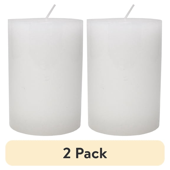 (2 pack) Mainstays Outdoor Citronella Candle - 8 oz Pillar                                                         Repels Mosquitoes | 2 Pack | Up to 10 Hours Burn Time