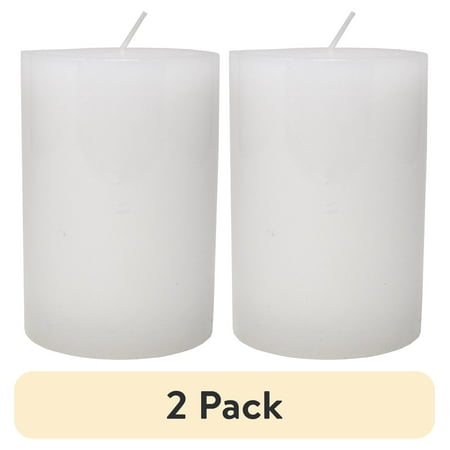 (2 pack) Mainstays Outdoor Citronella Pillar Candles, 8 oz, 2 Pack