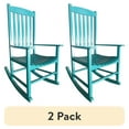 thumbnail image 1 of (2 pack) Mainstays Outdoor Wood Porch Rocking Chair, Turquoise, 1 of 9
