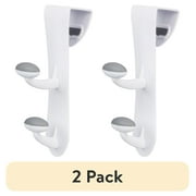 (2 pack) Mainstays White Over the Door Rubber Grip Hooks for Closet and Bathroom Storage, 2 Pack