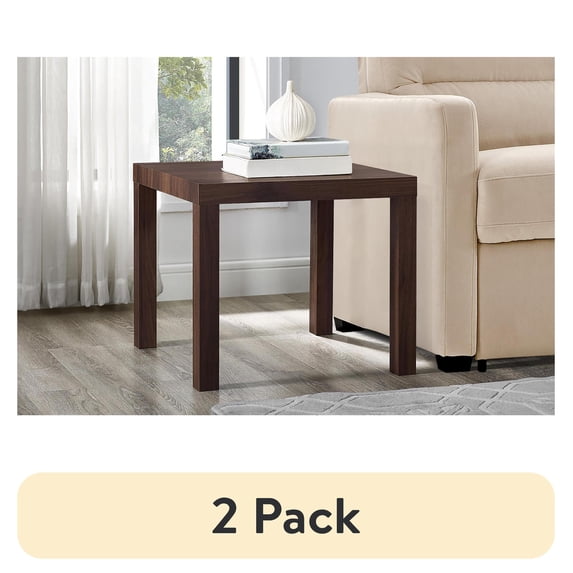 (2 pack) Mainstays Parsons End Table, Canyon Walnut