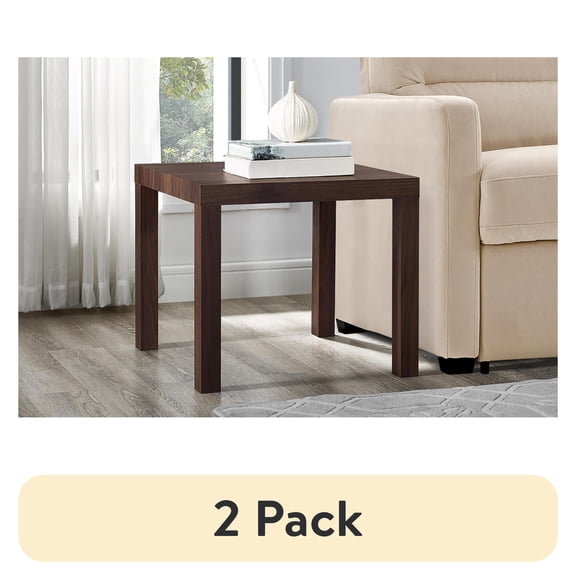 (2 pack) Mainstays Parsons End Table, Canyon Walnut