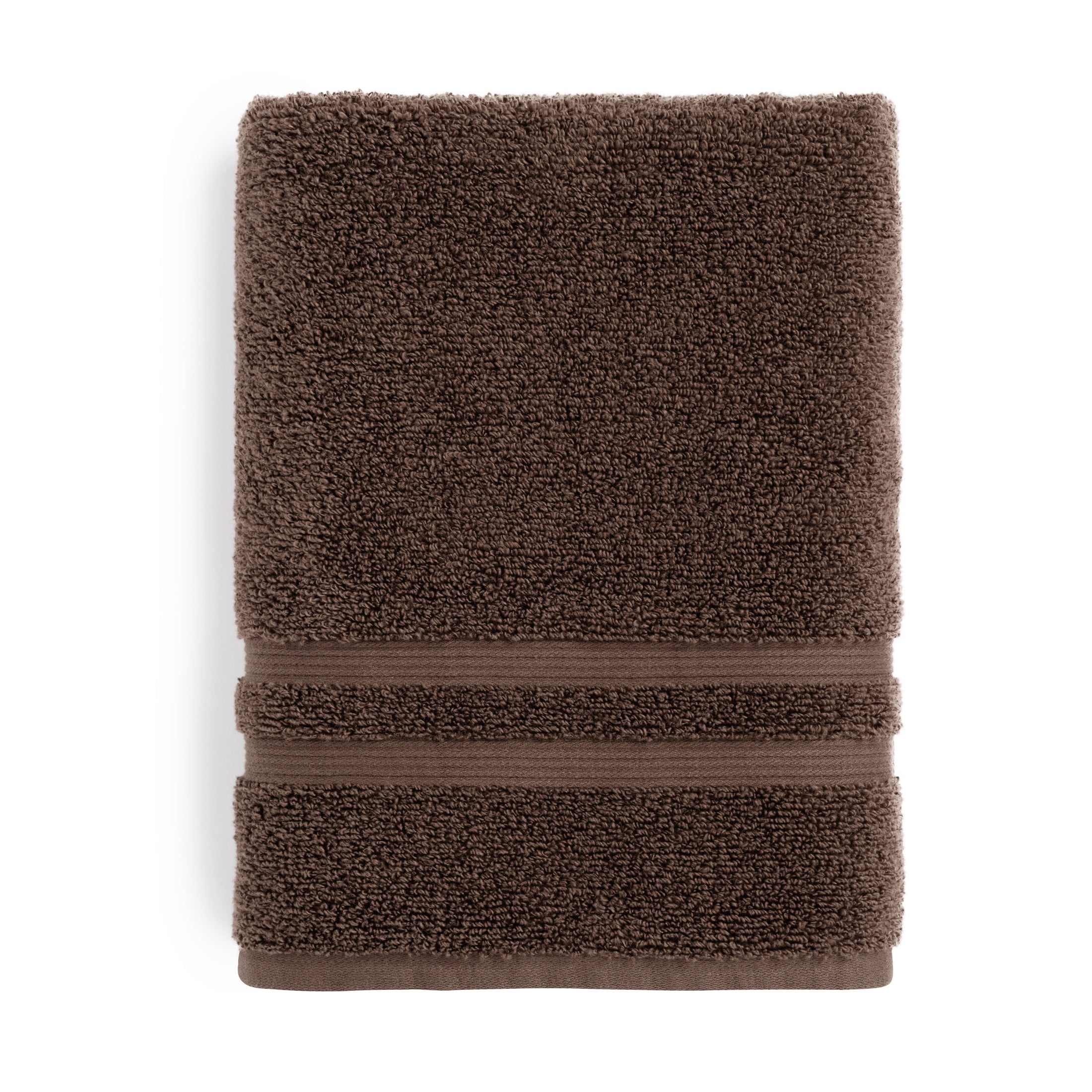 (2 pack) Mainstays Performance Bath Towel, Quick Dry, Fade Resistant, Brown Basket, 30 in x 54 in