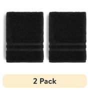 (2 pack) Mainstays Performance Cotton Bath Towel, Super Soft Quick Dry Fade Resistant, Solid Black