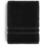 (2 pack) Mainstays Performance Cotton Bath Towel, Super Soft Quick Dry Fade Resistant, Solid Black