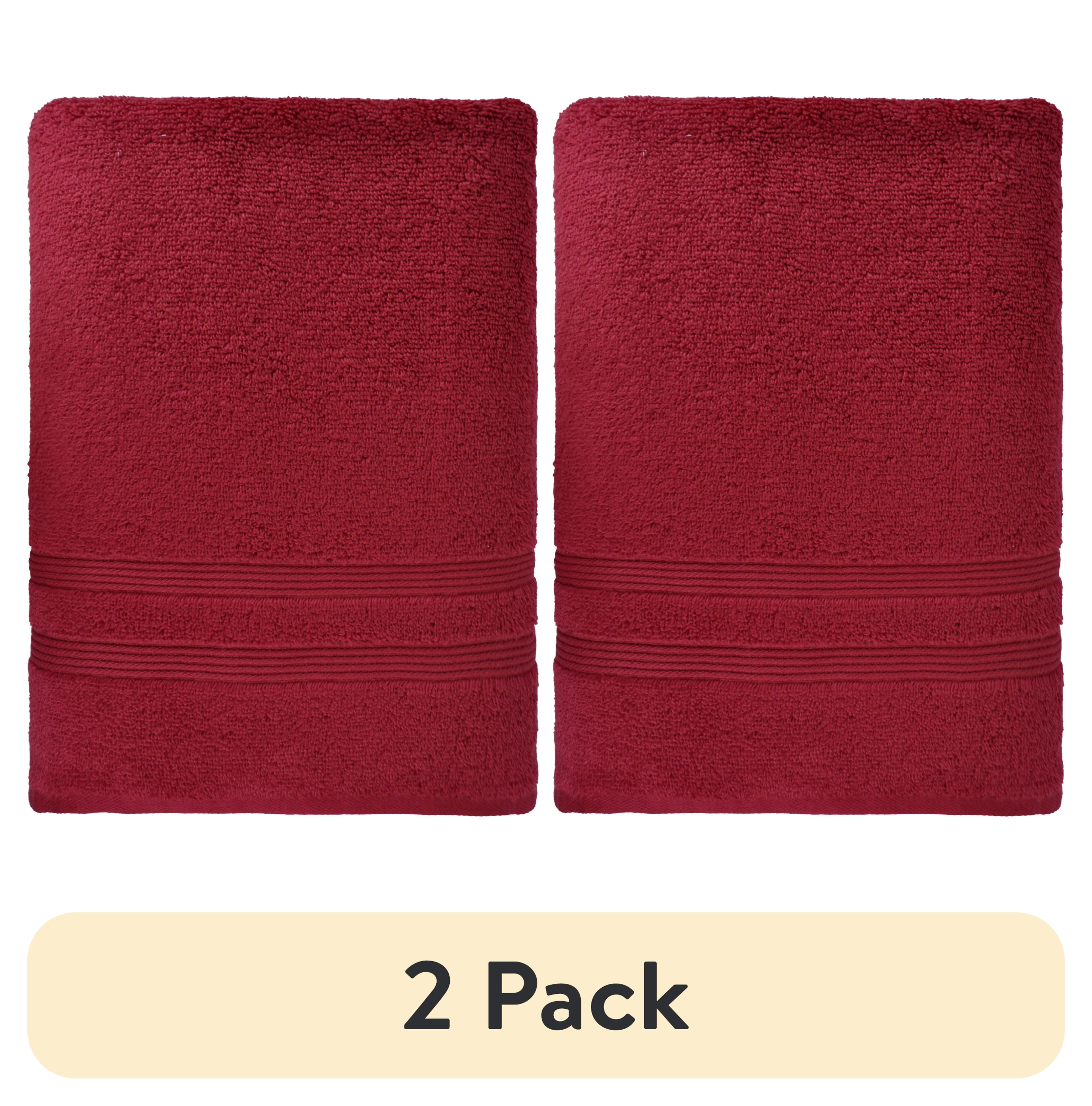 (2 pack) Mainstays Performance Bath Towel, Red, 54 in x 30 in, 1 Piece