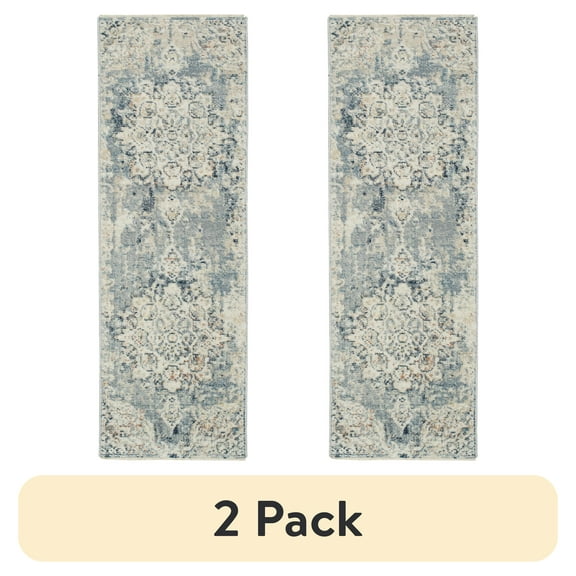 (2 pack) Mainstays Persian Fringe Runner Area Rug, Ivory, 1'8" x 5'
