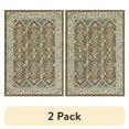 thumbnail image 1 of (2 pack) Mainstays Persian Border Medallion Loop Print Brown Blue Indoor Area Rug, 4' x 5'4", 1 of 9