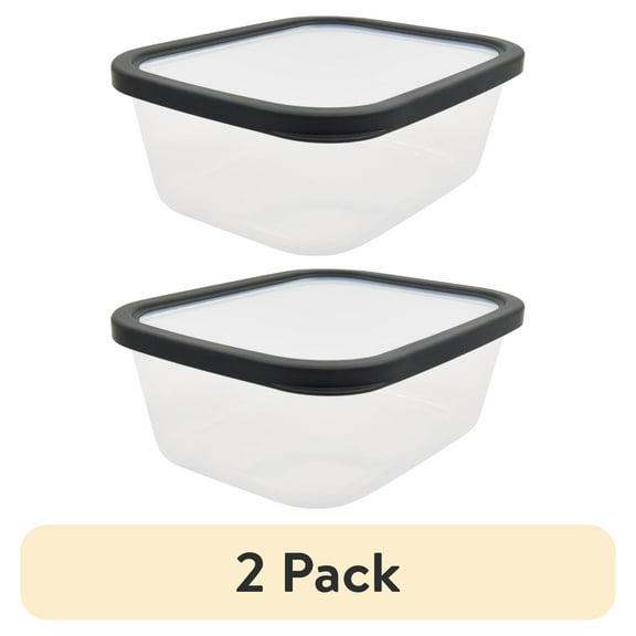 (2 pack) Mainstays Plastic Durable Food Storage Container , 11.9 Cup, Gray, 2 Pieces