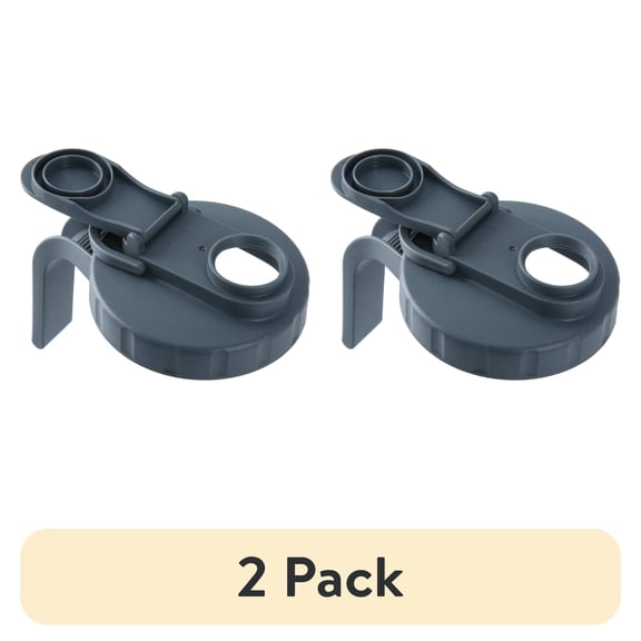 (2 pack) Mainstays Plastic Mason Jar Lids with Handles and Pour Spout, 2-Pack, Wide Mouth, Reusable