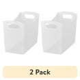 thumbnail image 1 of (2 pack) Mainstays 12 Qt Clear Plastic Storage Bin Organizer with Carrying Handles, Narrow Rectangular Utility Container for Pantry, Closet, Cabinet and Shelf Storage, 1 of 15