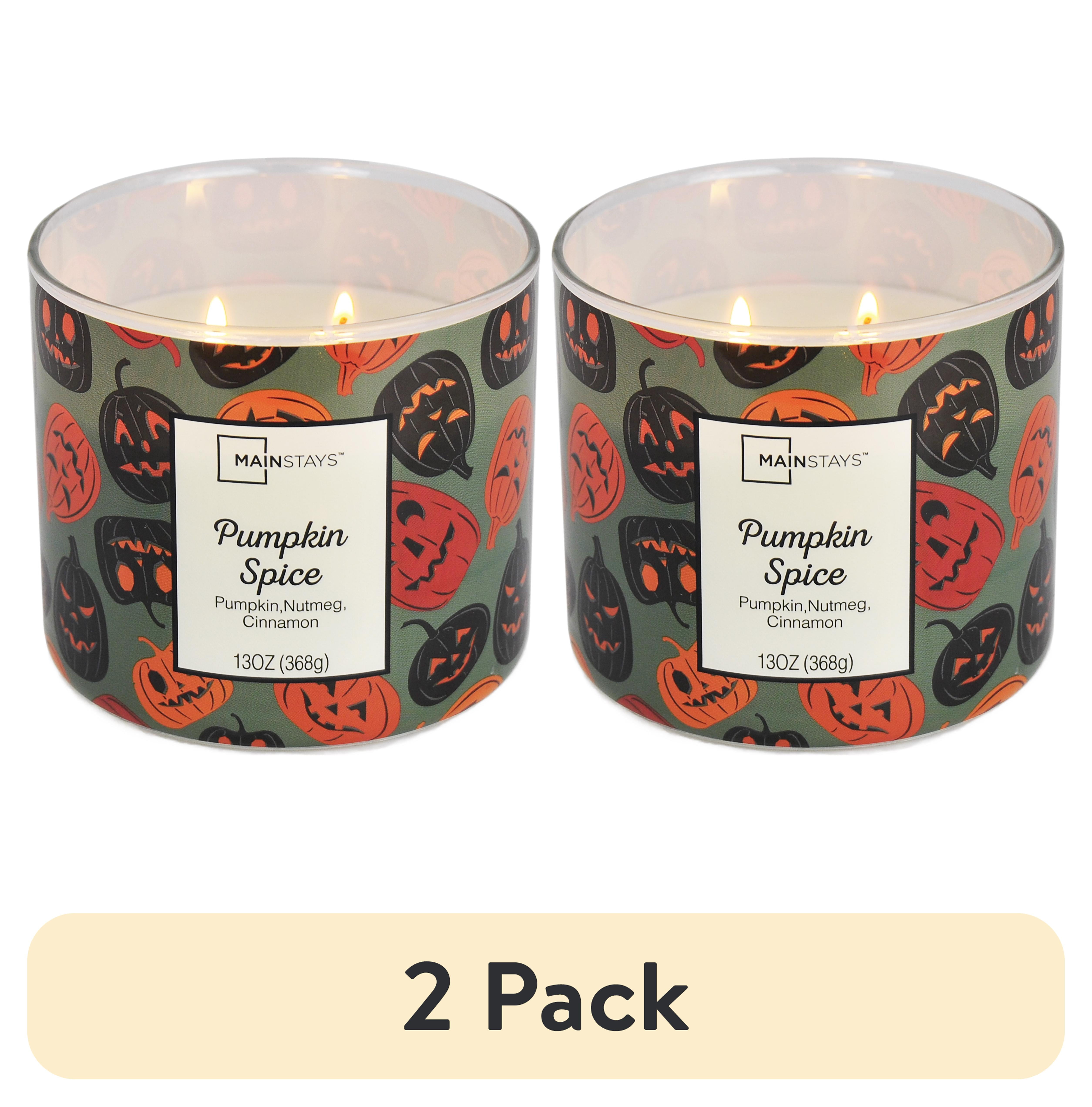 (2 pack) Mainstays Pumpkin Spice Halloween Jar Candle, 13 oz