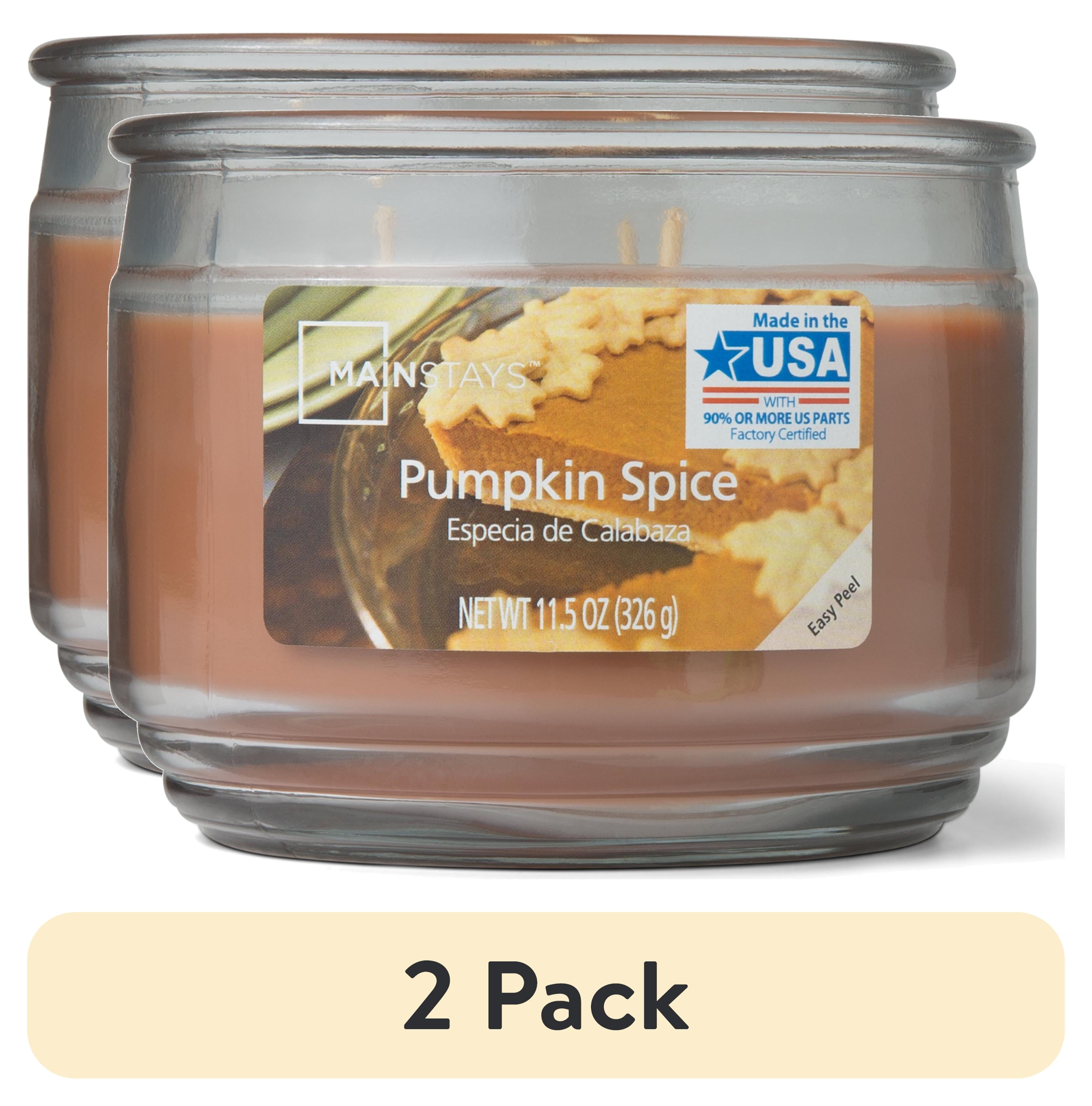 (2 pack) Mainstays Pumpkin Spice Scented 3-Wick 11.5 oz. Glass Jar Candle