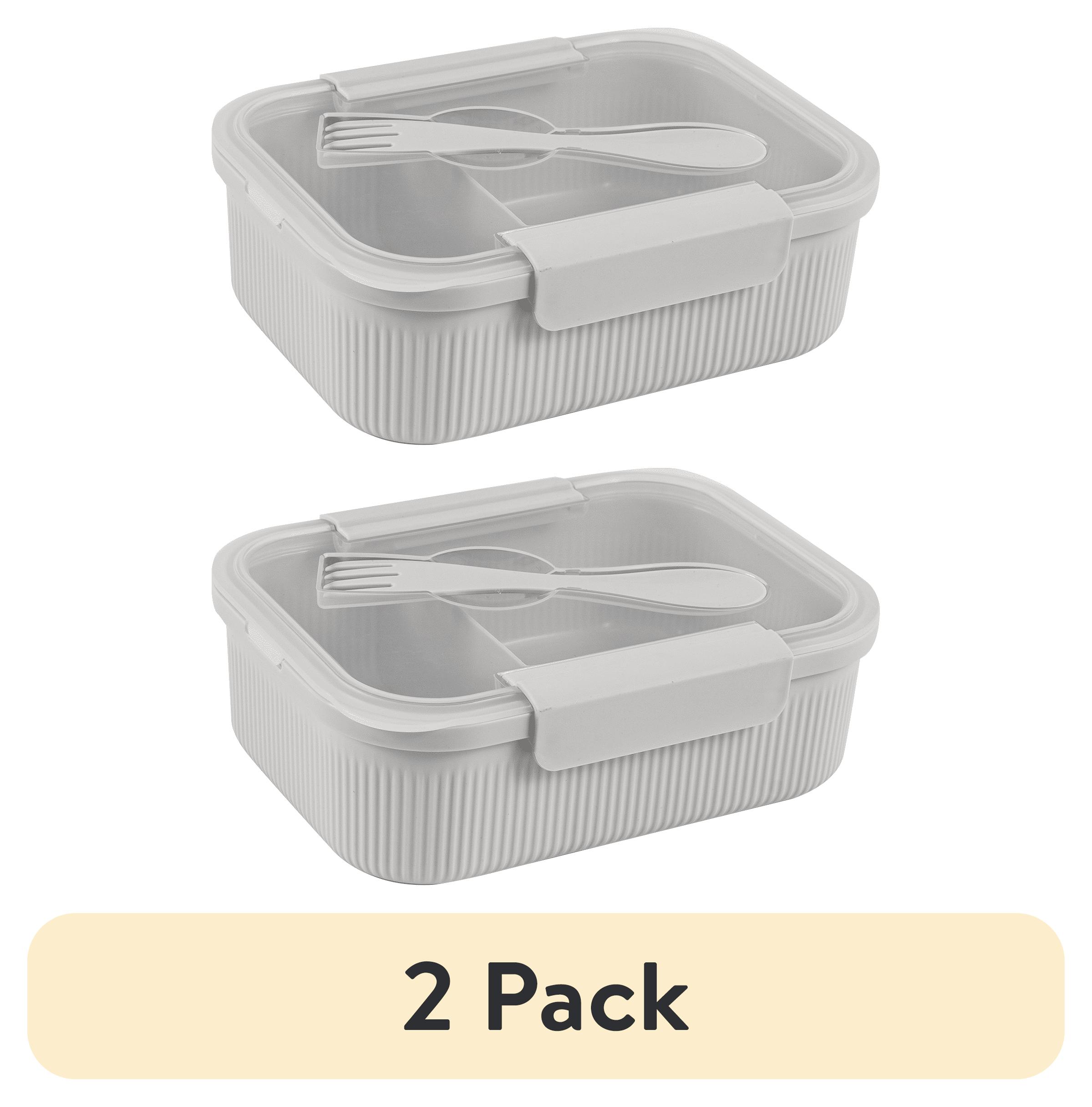 (2 pack) Mainstays Rectangle Gray BPA-Free Food Storage Container with Airtight Seal, 47 oz