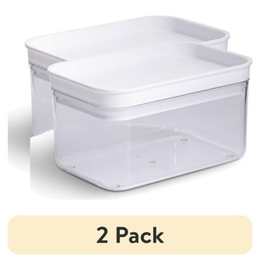 (2 pack) Mainstays Rectangular Plastic Food Storage Canister - Small -  6.61" x 4.24" x 3.64"