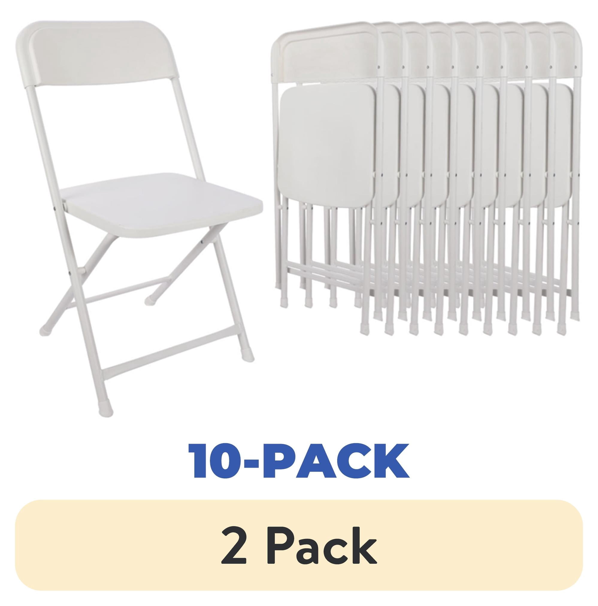 (20 pack) Mainstays Resin Event Folding Chair, White, Set of 10