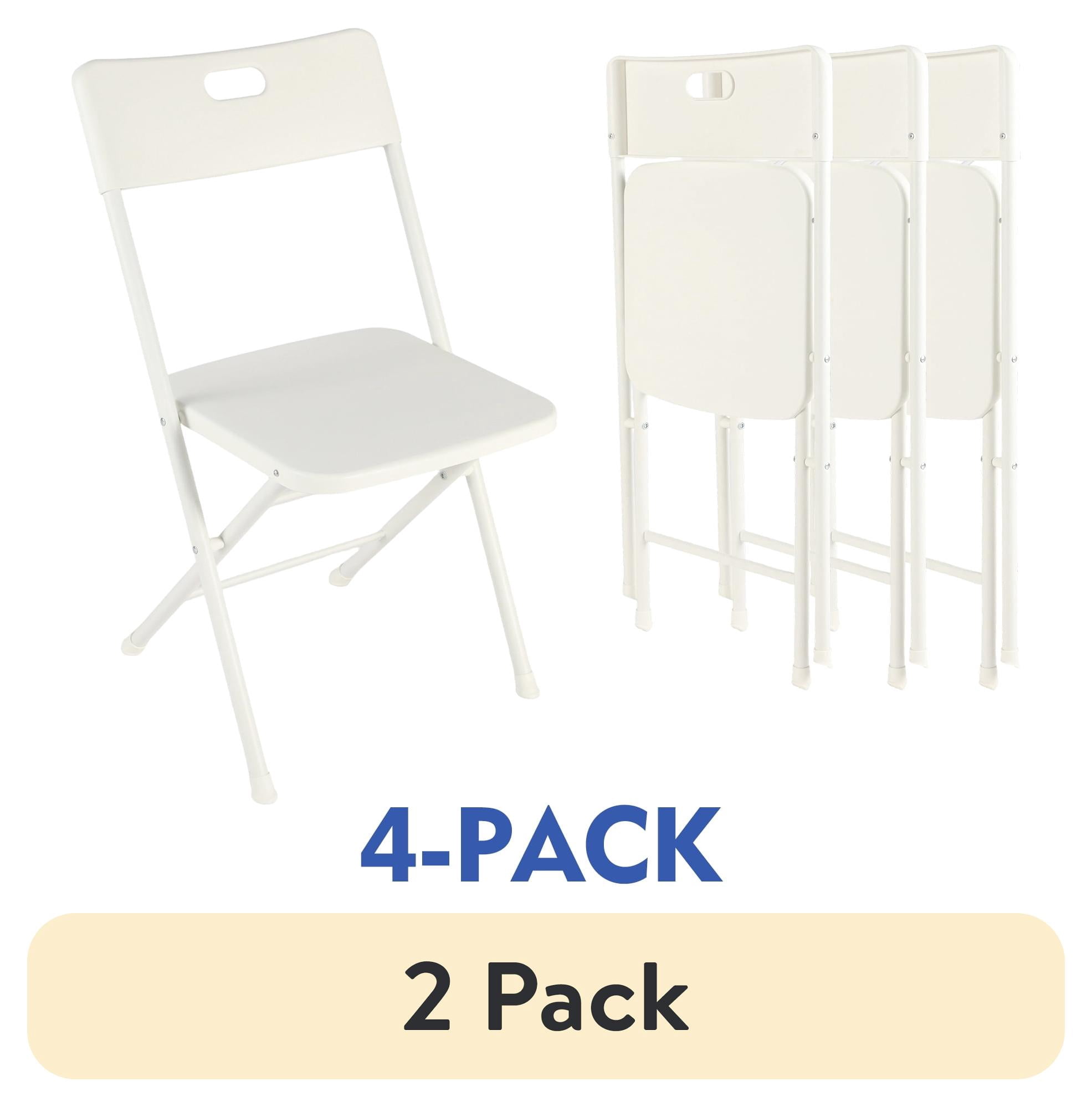 (8 pack) Mainstays Resin Folding Chair with Carry Handle, White, Set of 4
