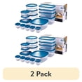 thumbnail image 1 of (2 pack) Mainstays Reusable Food Storage Containers Set, Multi-Size, Plastic, 34 Pieces, 17 Containers and 17 Lids, Ideal for Snacks & Meal Prep, 1 of 11