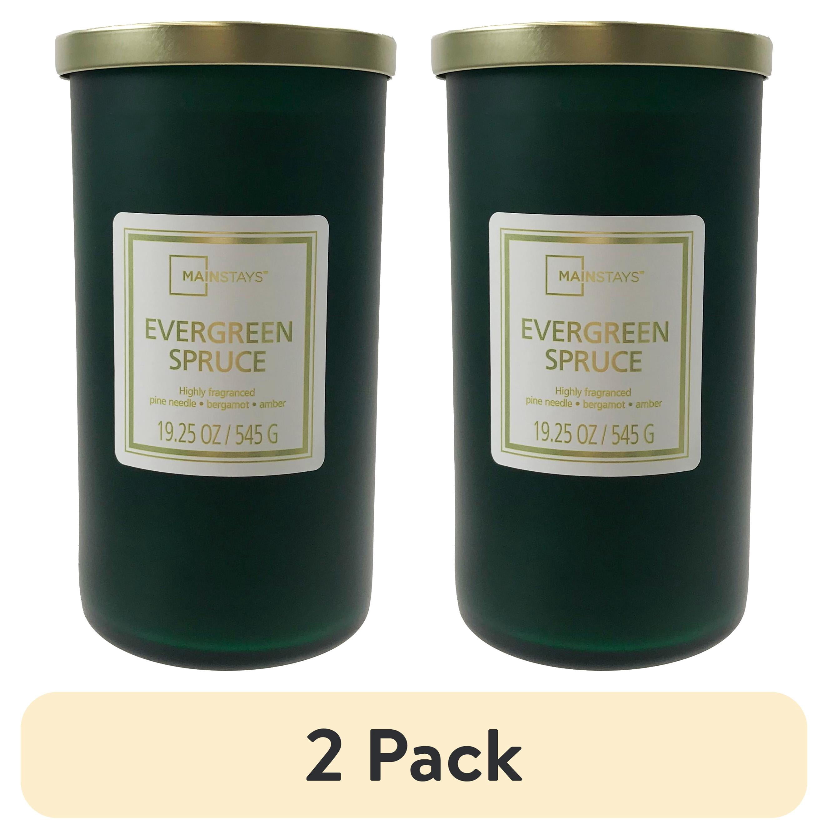 (2 pack) Mainstays Evergreen Spruce Scented Frosted Glass Jar Candle, Single-Wick, 19.25 oz