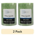 thumbnail image 1 of (2 pack) Mainstays Scented Mottled Pillar Candle, 3 x 4 inches, Green, Hidden Springs, 1 of 6
