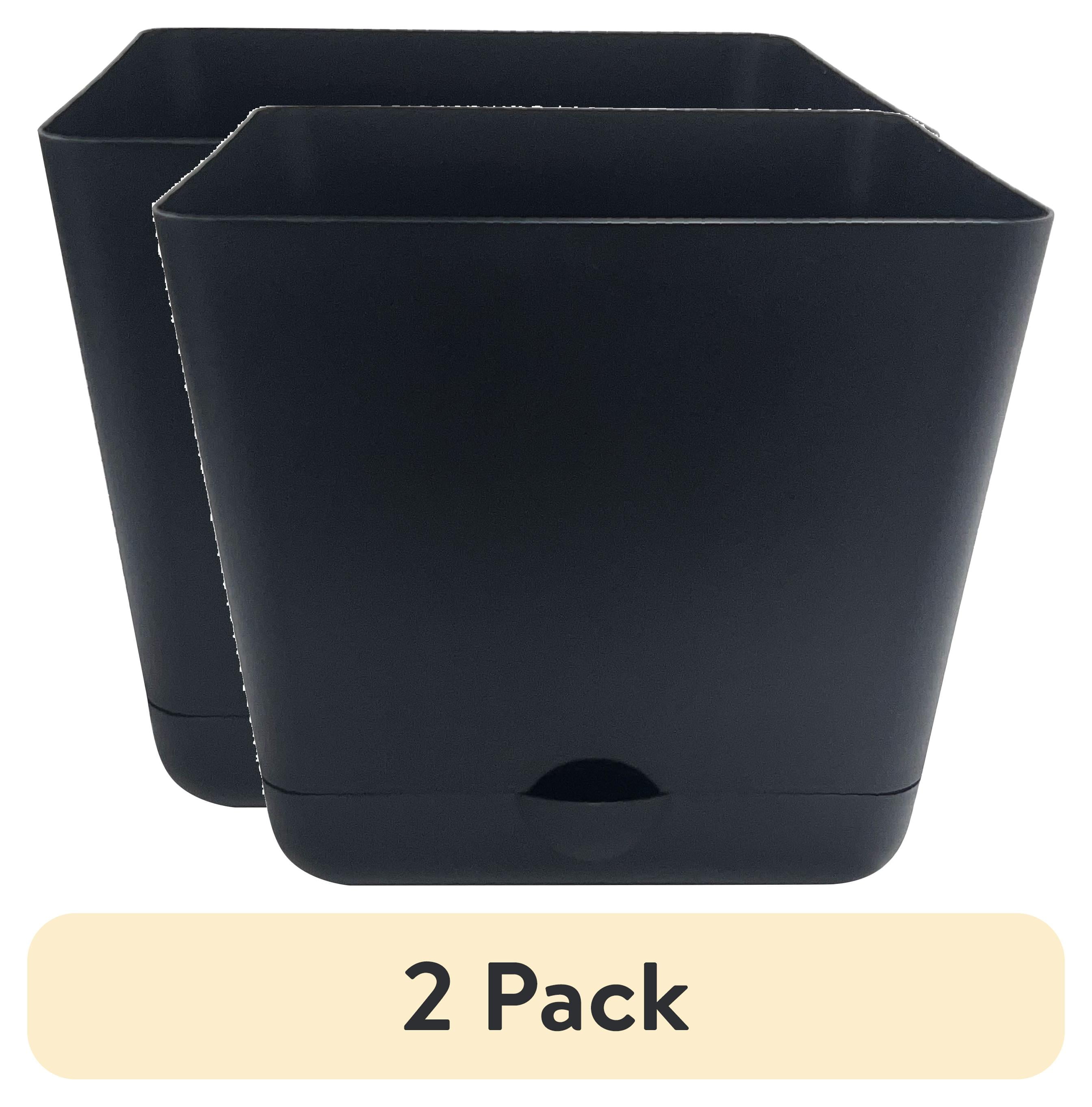 (2 pack) Mainstays Self-Watering 12in Black Square Planter