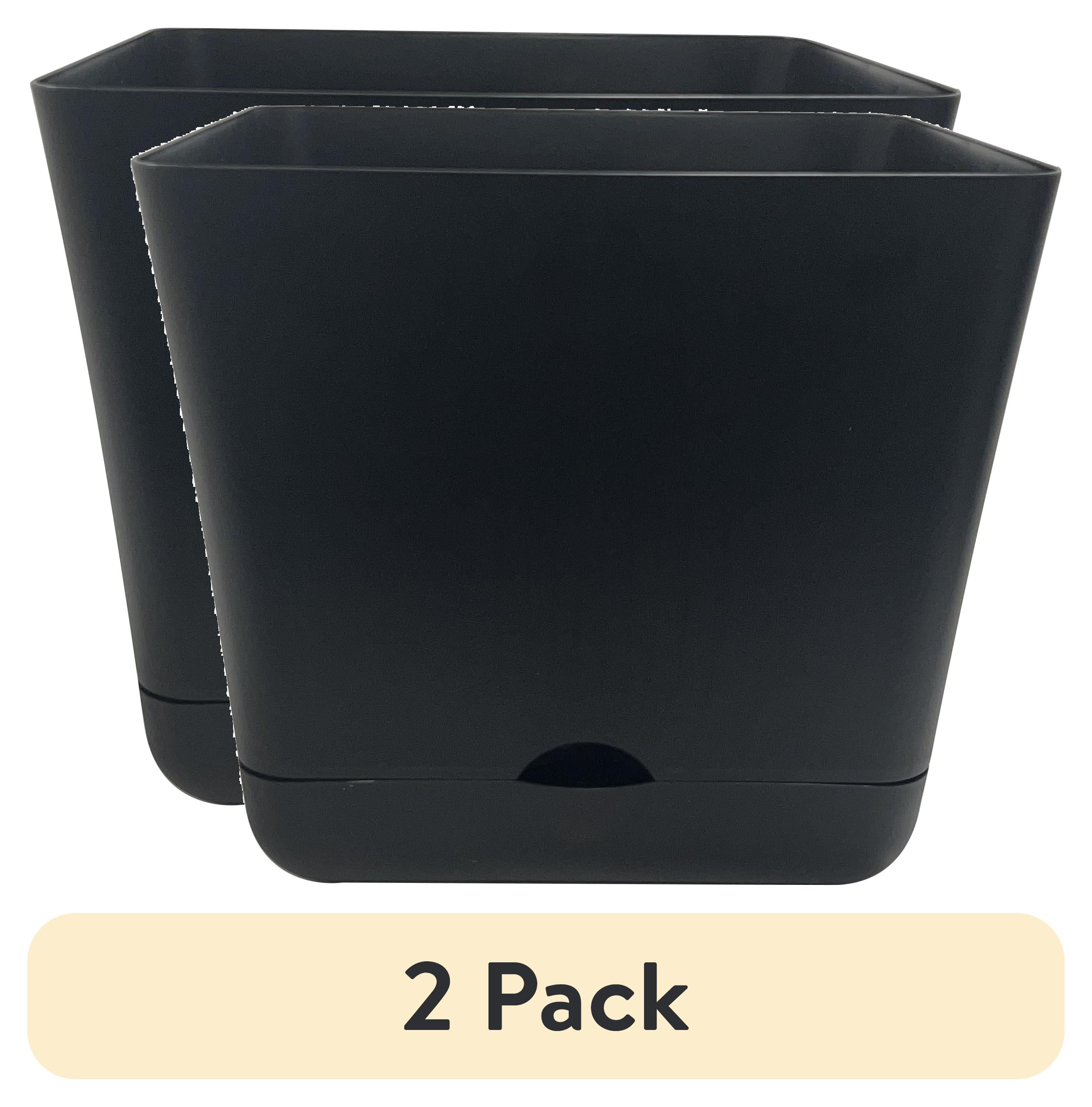 (2 pack) Mainstays Self-Watering 9in Black Square Planter